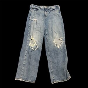 Old Navy Light Blue Distressed Women's Loose Jeans